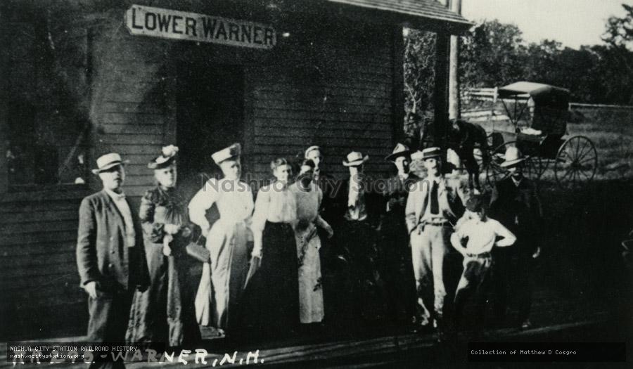 Postcard: Lower Warner station, Warner, N.H.